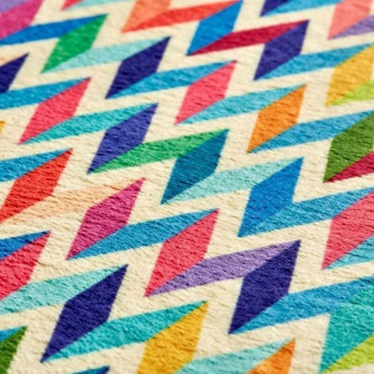 Picture of MULTI COLOURED CHEVRON (PRINTED RUG)