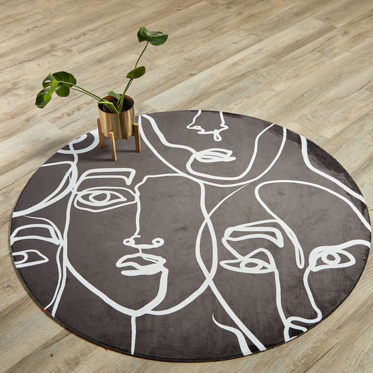 Picture of LINEAR FACES ROUND (PRINTED RUG)