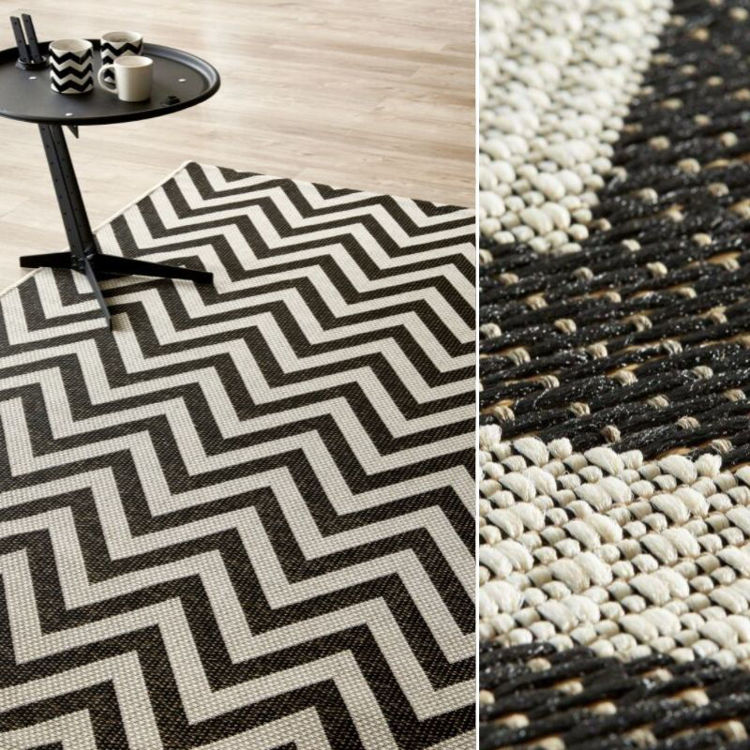 HERRINGBONE BLACK RUG