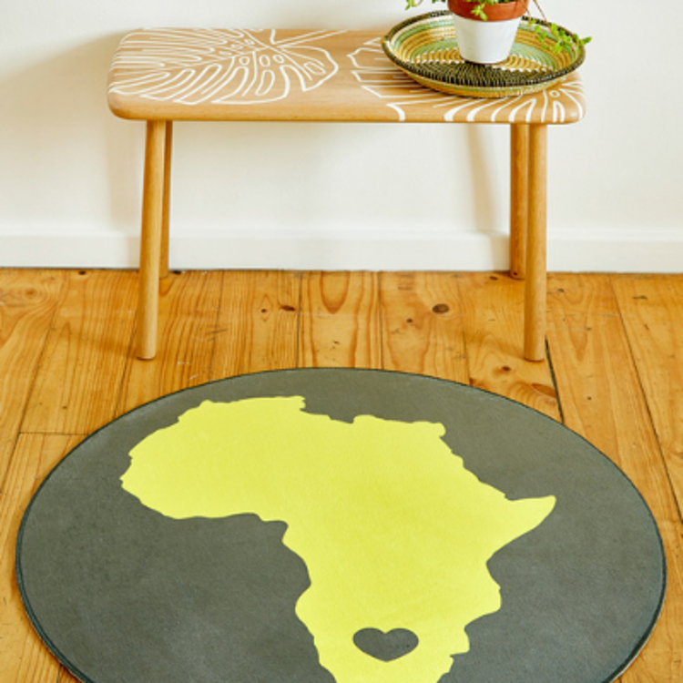 Picture of AFRICA YELLOW ROUND (PRINTED RUG)