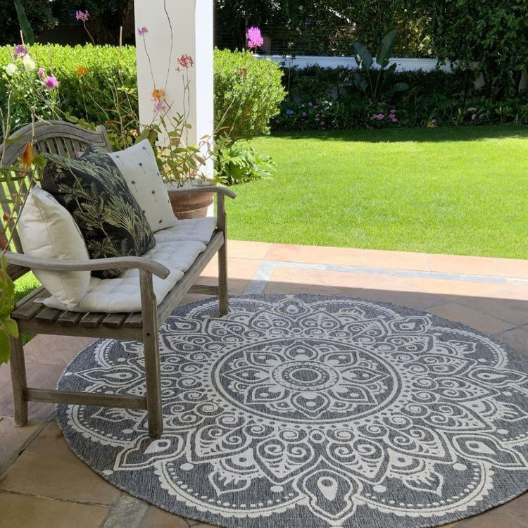 Picture of MENDHI SILVER ROUND RUG