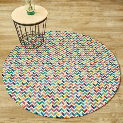 Picture of MULTI COLOURED CHEVRON ROUND (PRINTED RUG)