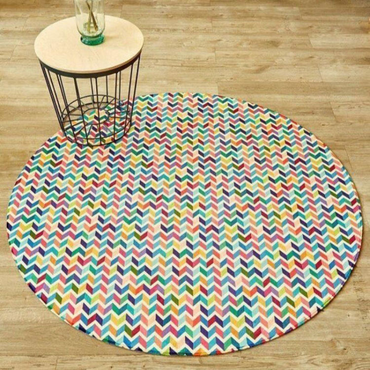 Picture of MULTI COLOURED CHEVRON ROUND (PRINTED RUG)