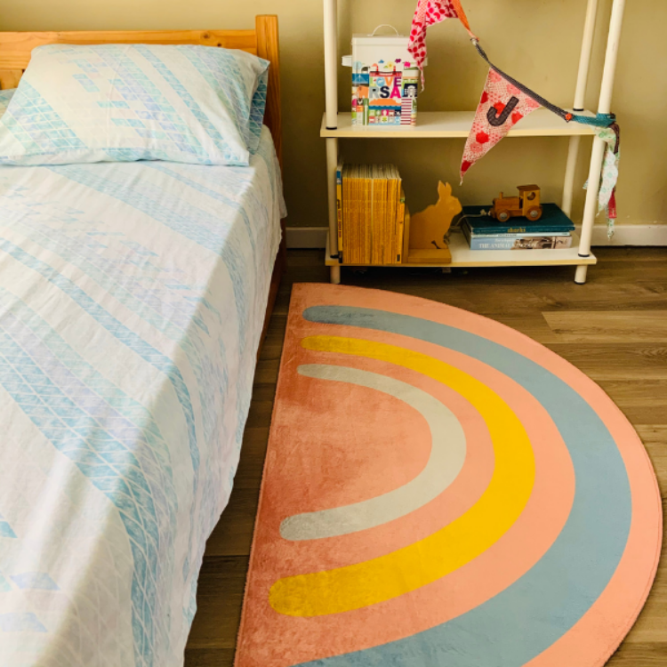 Picture of RAINBOW RUG BLUSH SEMI ROUND (PRINTED RUG)