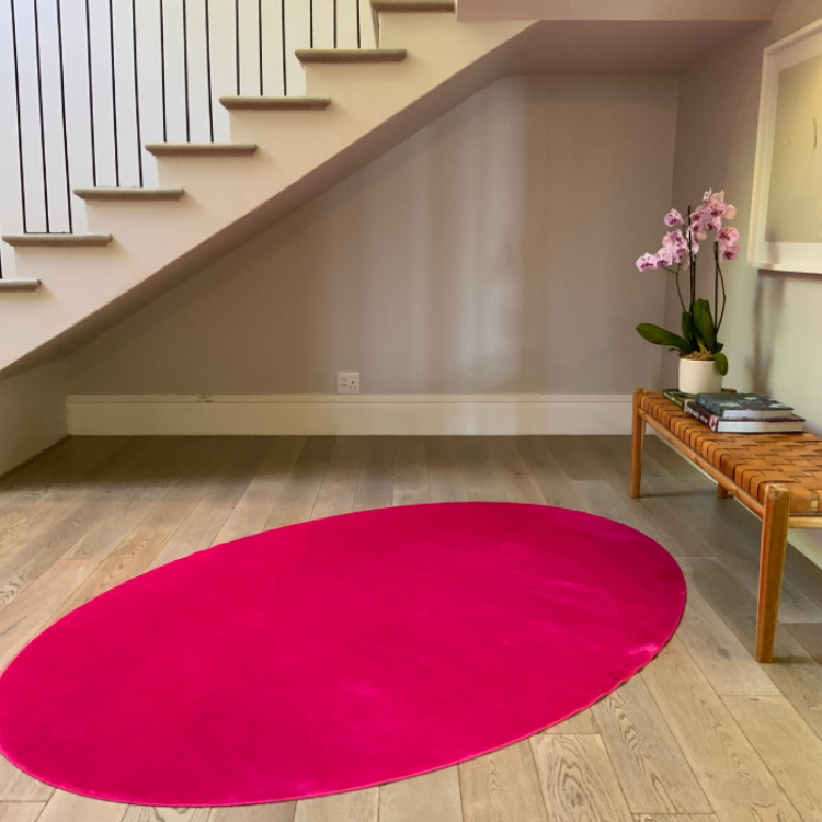 Picture of COLOUR CRUSH HOT PINK OVAL (PRINTED RUG)