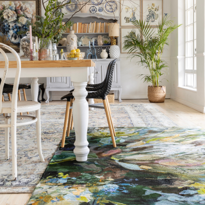 Picture of KIM BLACK COLOURBURST PROTEA  RUG (PRINTED RUG)