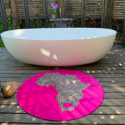 Picture of AFRICA ANIMAL PRINT PINK ROUND (PRINTED RUG)