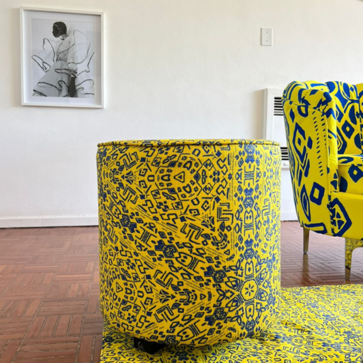 Picture of IMPRINT_ZA | YELLOW OTTOMAN