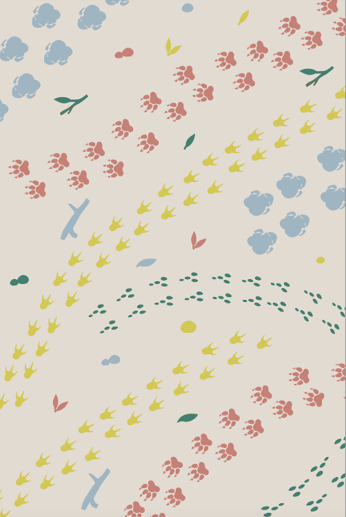 Picture of FOOTPRINTS MULTICOLOURED | ZIMEMA CTCA (PRINTED RUG)